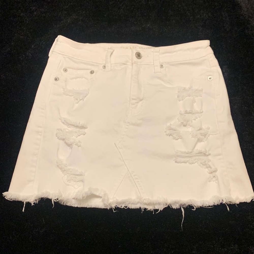 American Eagle White Denim Skirt